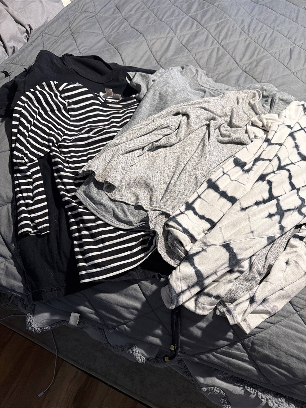 Neutral Knit Tops Bundle - Black, Gray, White